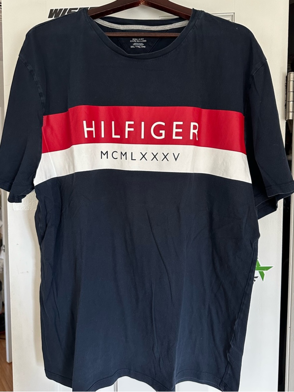Tommy Hilfiger Navy, Red & White Logo Crewneck Tee